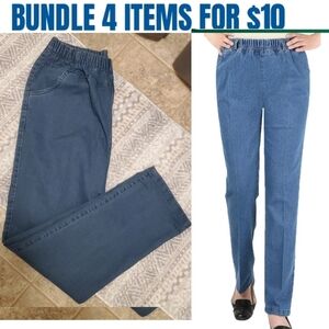 NWT Blue Elastic Waist Jeans Sz L